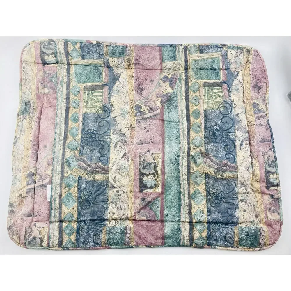 Set Croscill Vintage 1980’s Pastel Watercolor Pillow Shams Pink Green Geometric